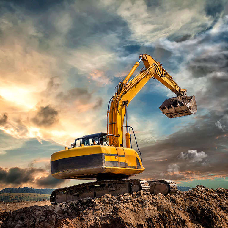Black Smoke Machinery Excavator